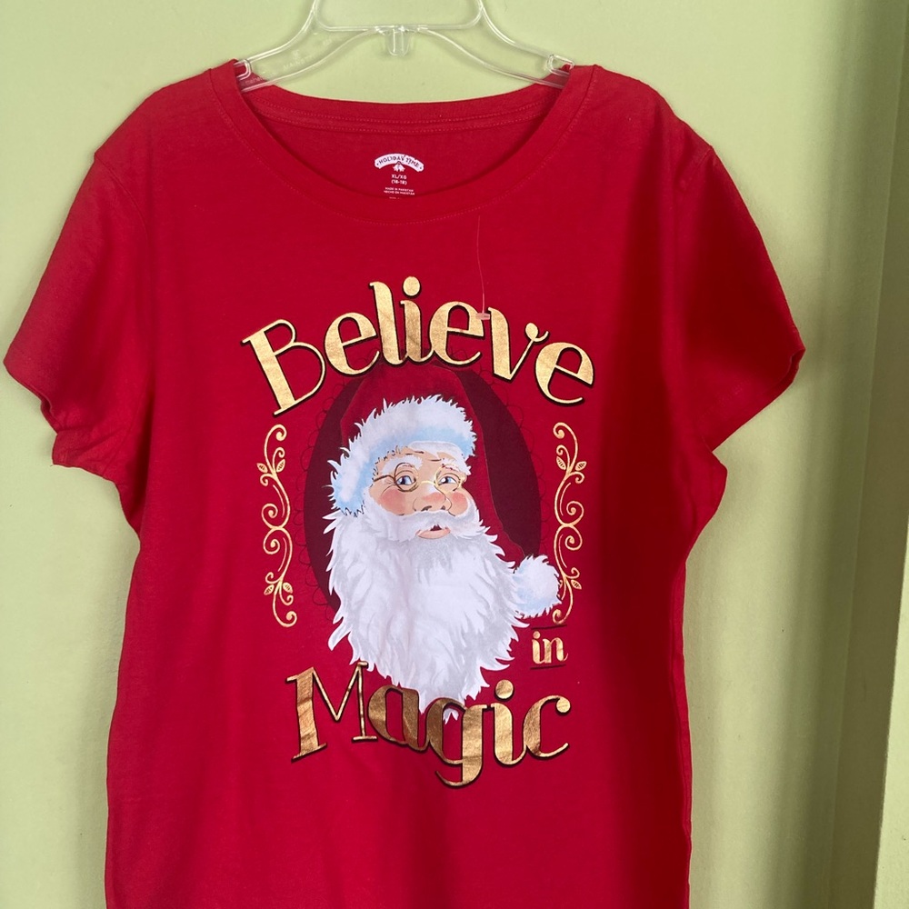 Holiday Time Red Women’s Santa T Shirt
